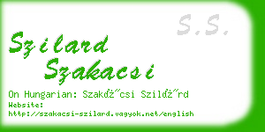 szilard szakacsi business card